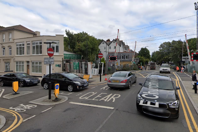 The junction of Churchfield Road on Goldsmith Road.