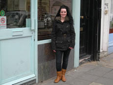 Clare Cunningham outside Vanilla