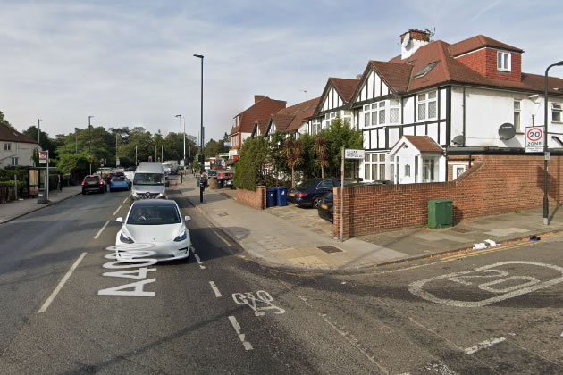 The junction of Gunnersbury Lane and Lillian Avenue in Acton