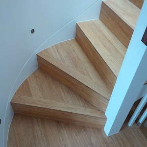 Staircase with bamboo flooring