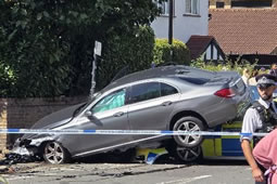 Mercedes in Serious Collision with Police Car on Boston Manor Road