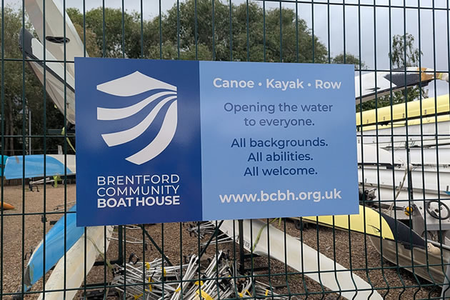 Brentford community boathouse sign 