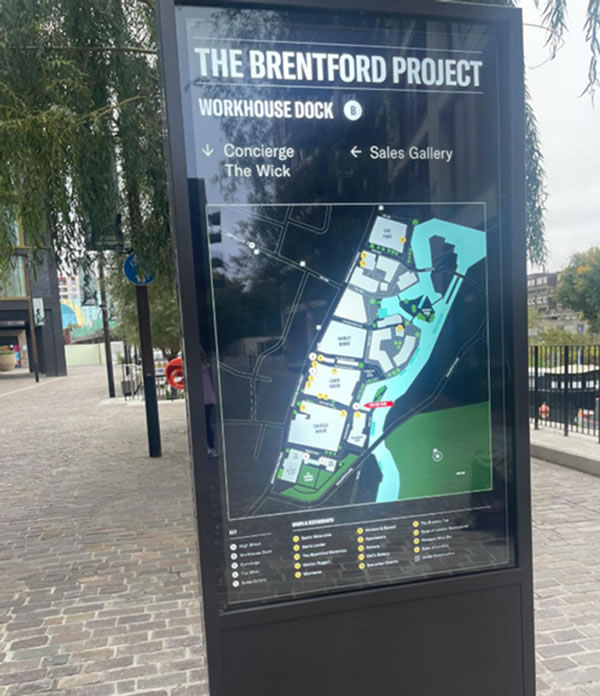 Brentford project digital notice board 