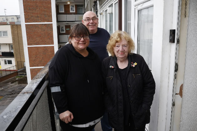 Kim and Philip Thompson with Kim's mother June Gibb in Charlton House