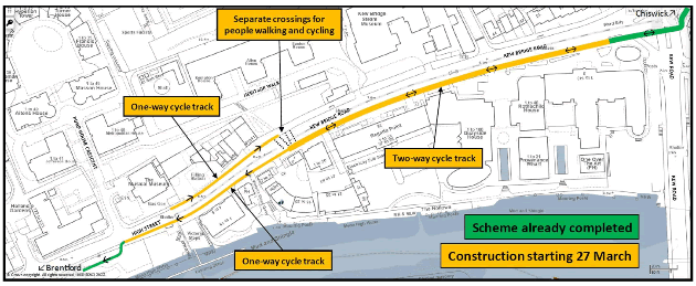 A map of the planned cycleway