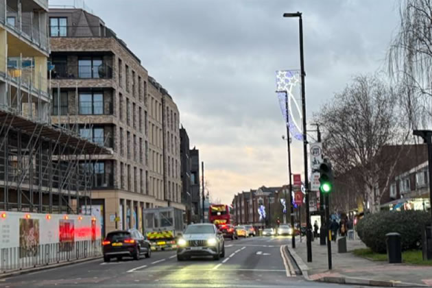 The High Street near the junction with Half Acre