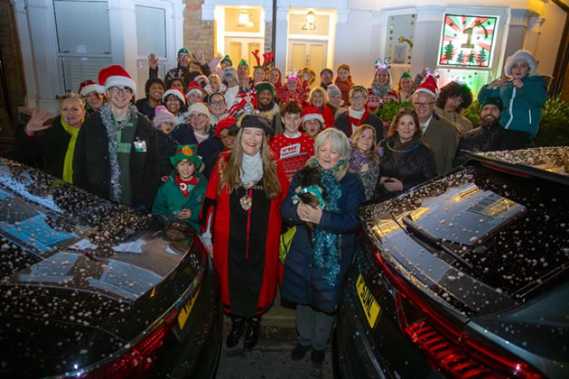 Castle Road residents and friends join Mayor Amy Croft (front centre) and HYCS&rsquo; Head of Service - Patricia David (front right, next to Mayor) 