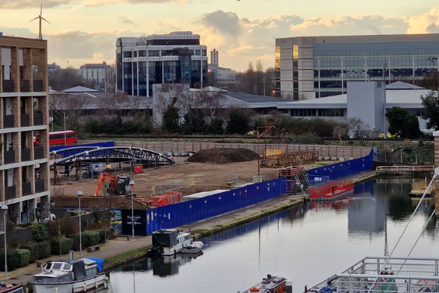 A new span on site at Brentford Dock