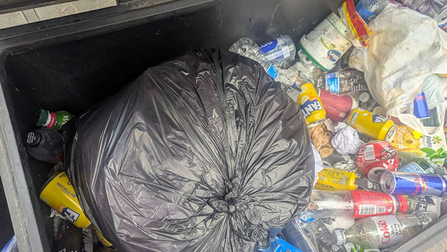 Rubbish in a bin 