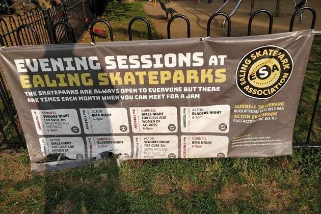 Skate park sign