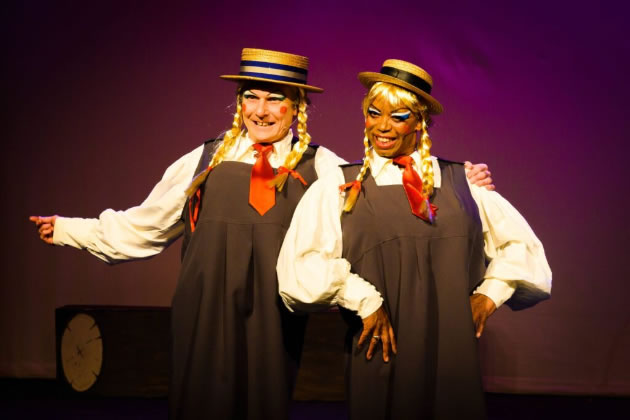 The ugly sisters from a 2019 St Faith's Players' production of Cinderella 