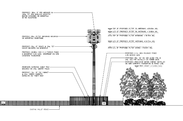 Drawing of proposed structure submitted by Vodaphone 