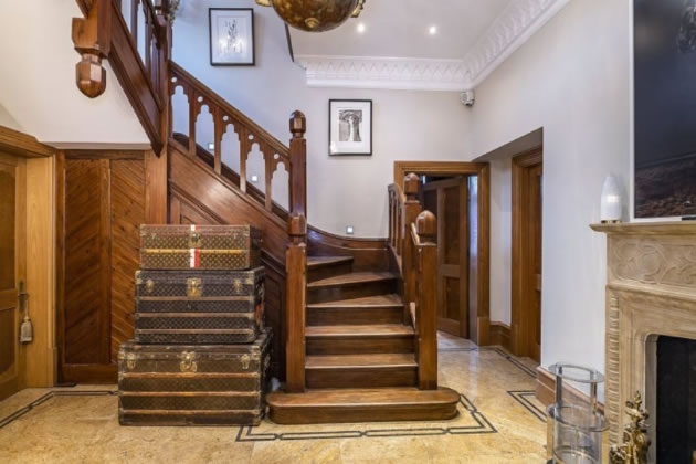 The entrance hallway at the former vicarage