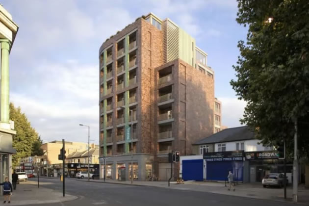 Developer's CGI of the tower to be built on The Broadway in West Ealing 