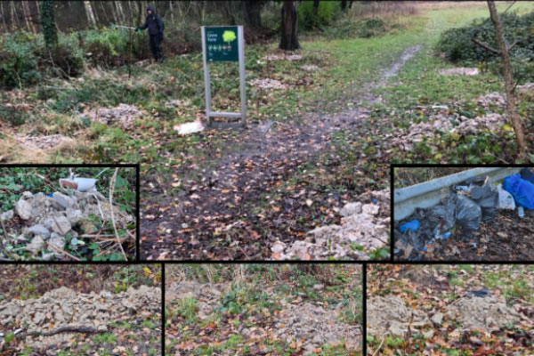 The concrete flytip before removal. Picture: Friends of Grove Farm Nature Reserve 