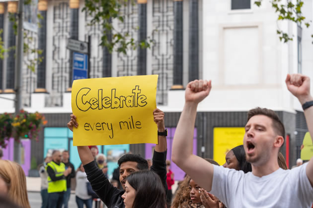 The route was lined with local people supporting the runners