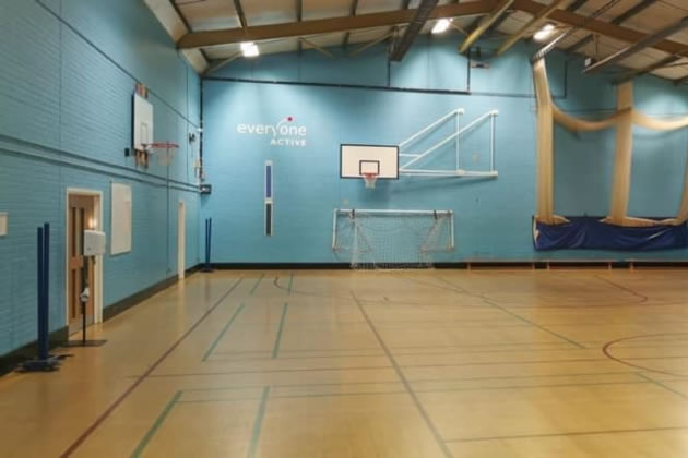 The sports hall at Elthorne Sports Centre