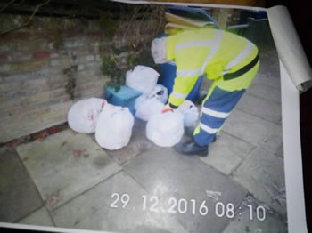 checking bags for flytipping