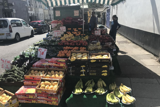 A fresh fruit stall in Southall 