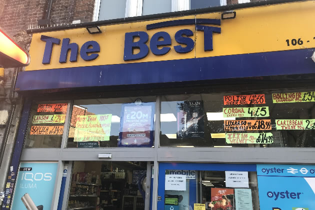 'The Best' off licence in Hanwell 