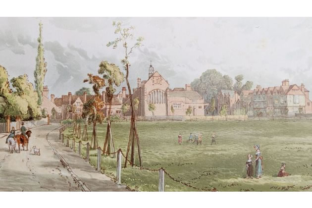 Acton Green with South Parade on the left looking towards St. Michael and All Angels