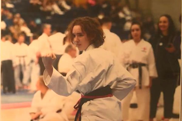 Alina is hoping for selection in the England Shotokan karate squad later this year 