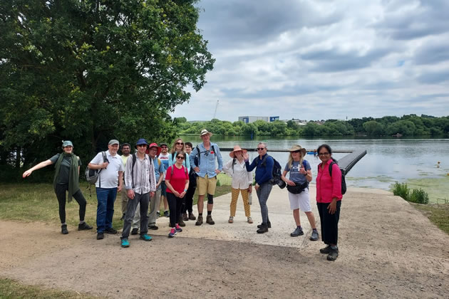 The walkers at the Welsh Harp.