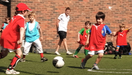 Children playing football