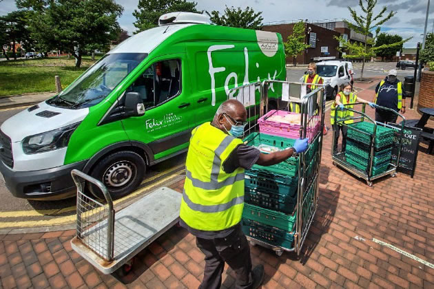 Food being loaded for delivery ina Felix Project van 