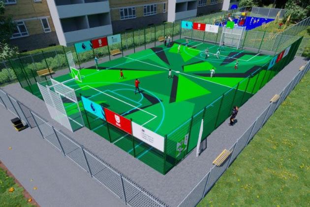 A visualisation of a PlayZone from The Football Foundation 