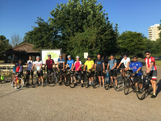 Ruth with her team of cyclists for Ride London 