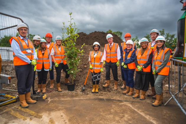 A memorial tree was planted at the groundbreaking ceremony 